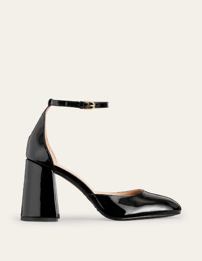 Boden Lack-Leder Court Schuhe Damen Schwarz | CBKGQ-3052