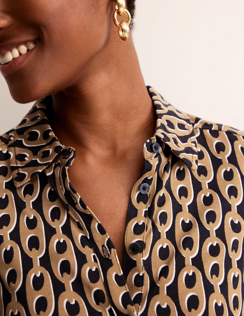 Boden Laura Jersey Midi Shirts Kleid Damen Braun | MCZXN-3741