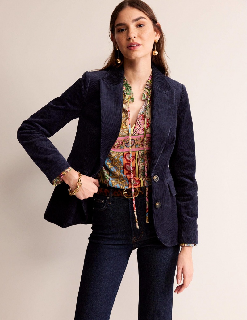 Boden Marylebone Cord Blazer Damen Navy | HJDTN-4952