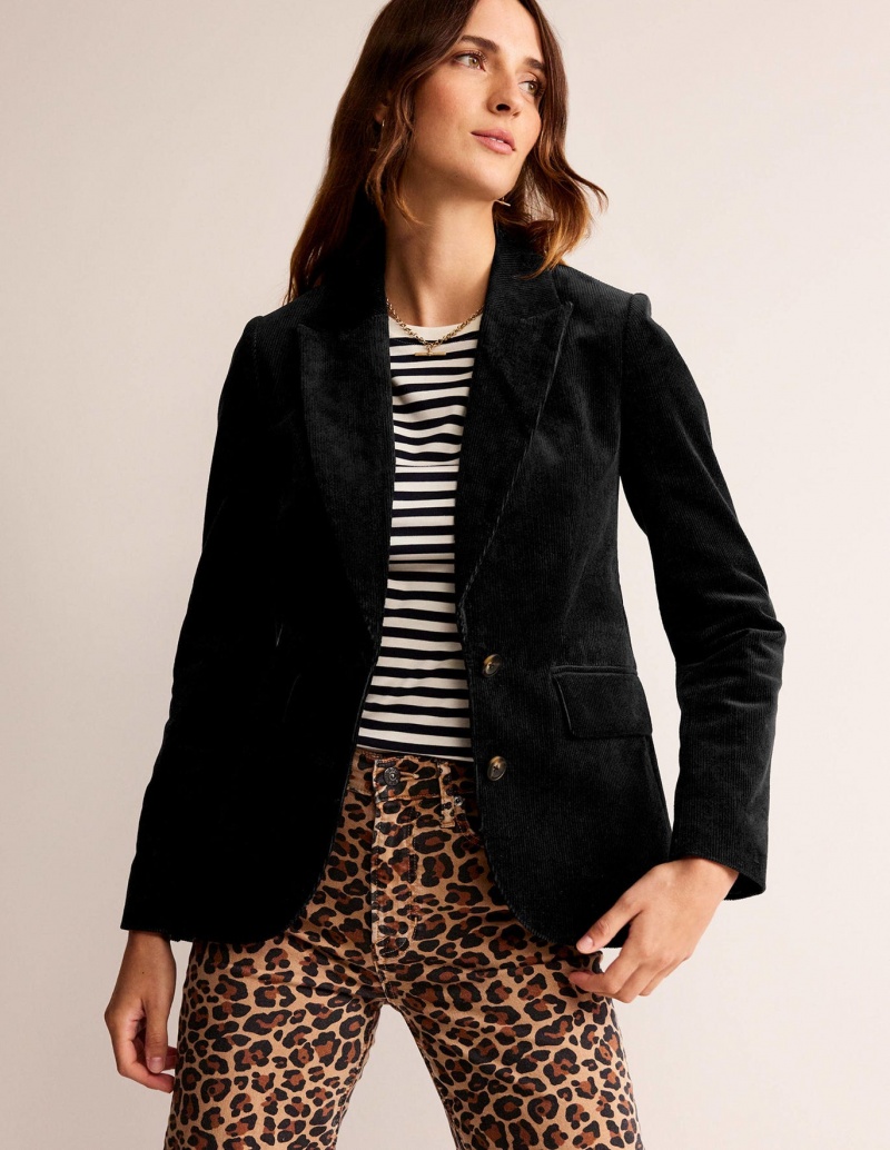 Boden Marylebone Cord Blazer Damen Schwarz | ITFDN-6307
