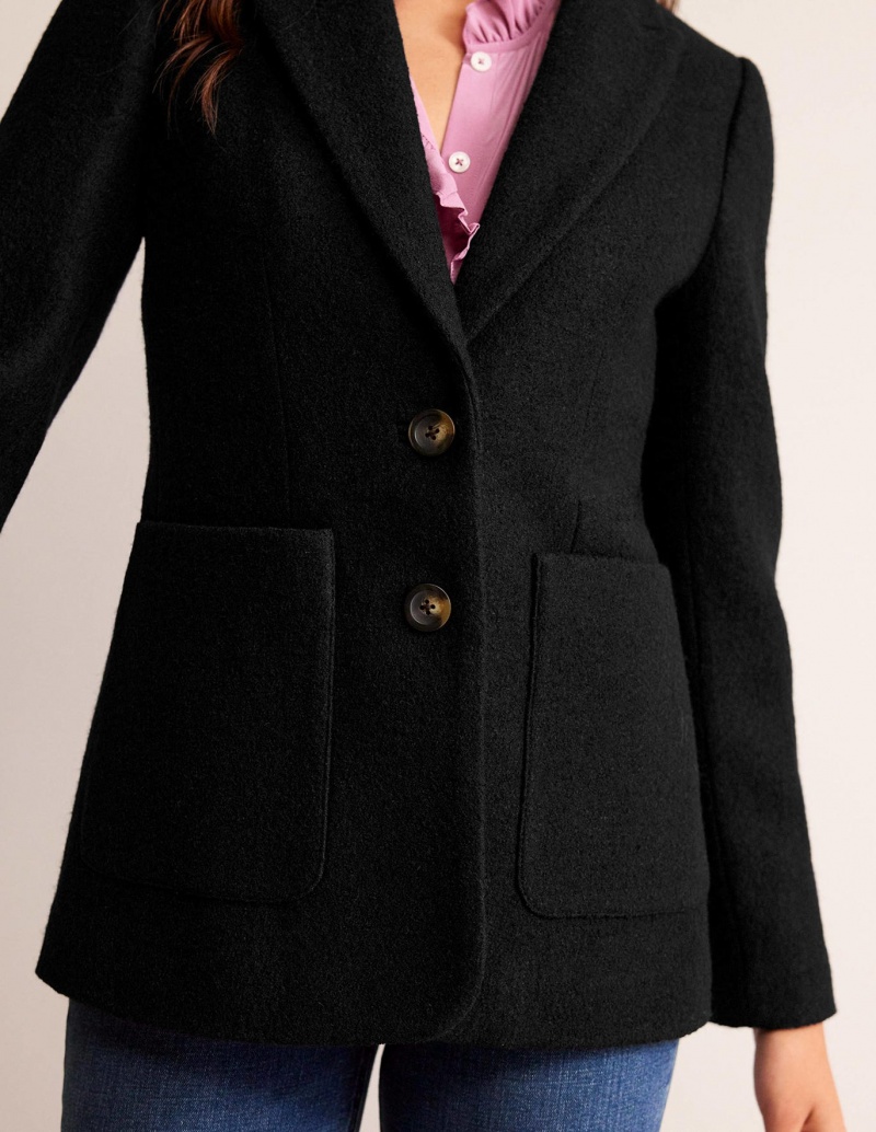Boden Marylebone Textured Blazer Damen Schwarz | JPSIR-9580