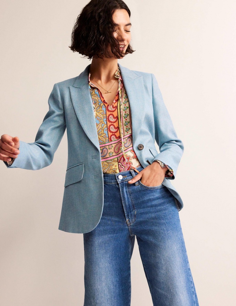 Boden Marylebone Wolle Blazer Damen Blau | RQIVZ-4875