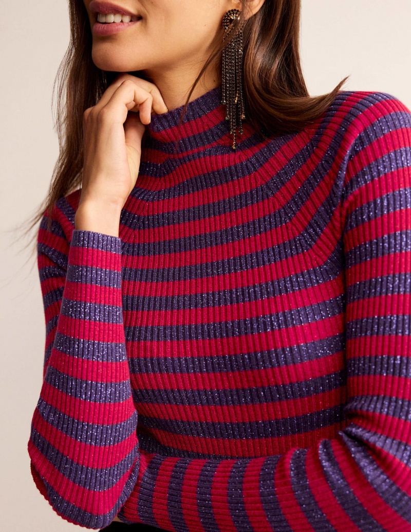 Boden Matilda Sparkle Pullover Damen Lila Dunkelrot | BHAFK-5726