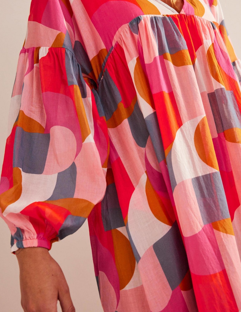 Boden Maxi Empire Beach Kaftan Kleid Damen Rosa | PMZSA-2803