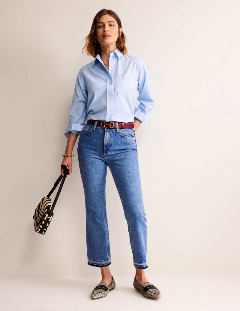 Boden Mid Rise Baby Kick Jeans Damen Blau | FGQIX-6294
