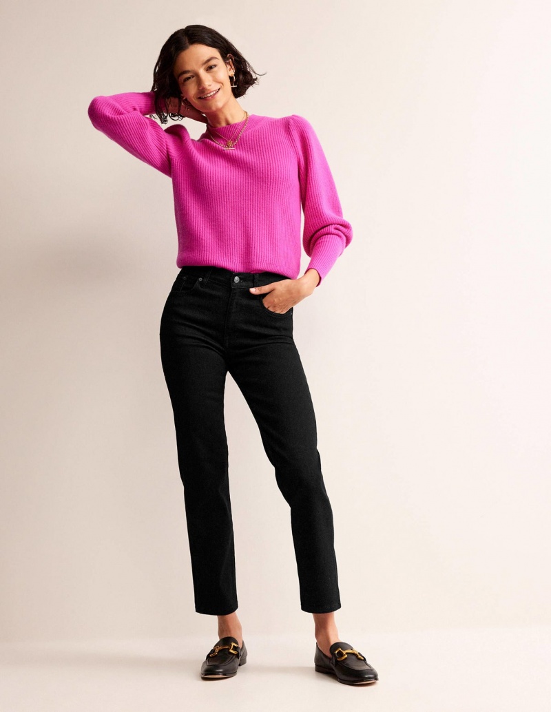 Boden Mid Rise Slim Jeans Damen Schwarz | RPGYH-8237