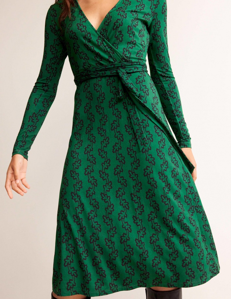 Boden Nina Jersey Midi Kleid Damen Grün | SBDAY-6718