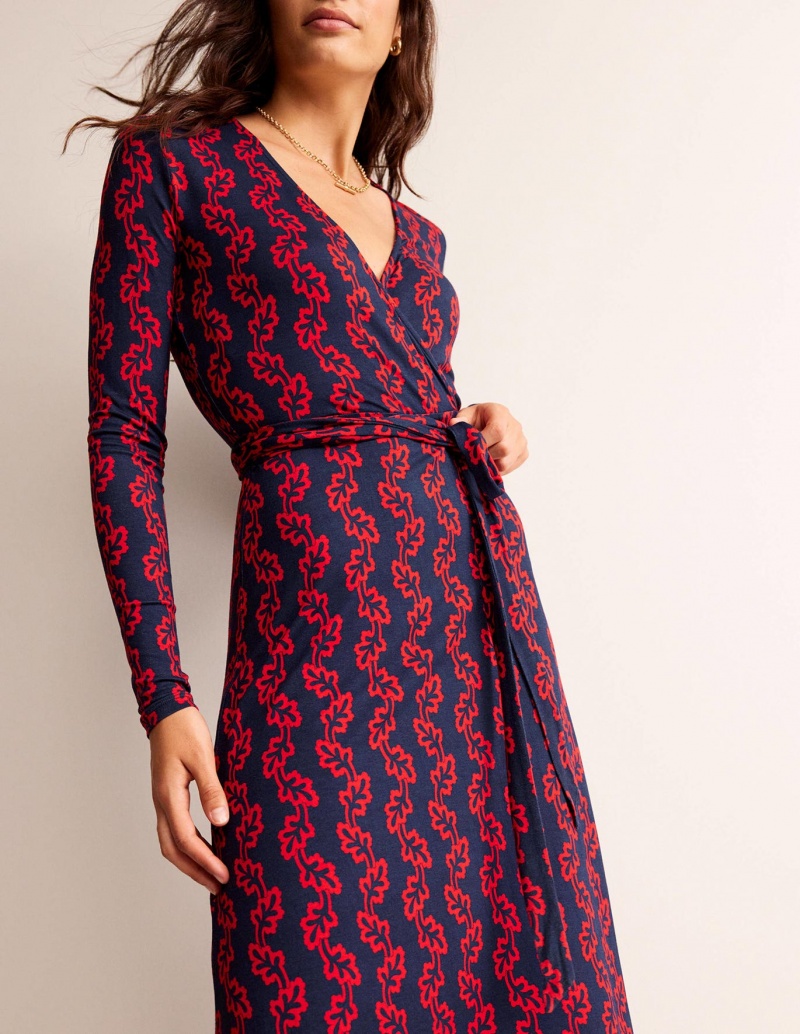 Boden Nina Jersey Midi Kleid Damen Navy | CIUSM-5129