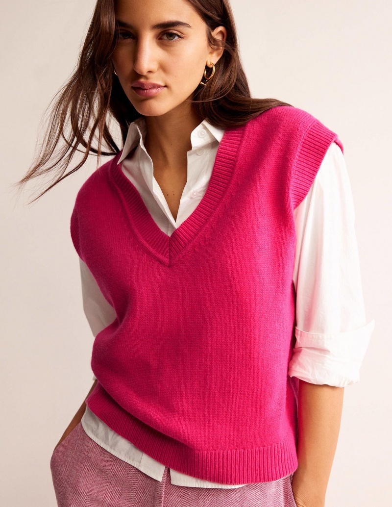 Boden Olivia Merino Strickjacke Damen Rosa | KQATI-3780