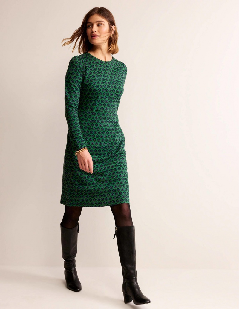 Boden Penelope Jersey Kleid Damen Grün | SJALN-3916