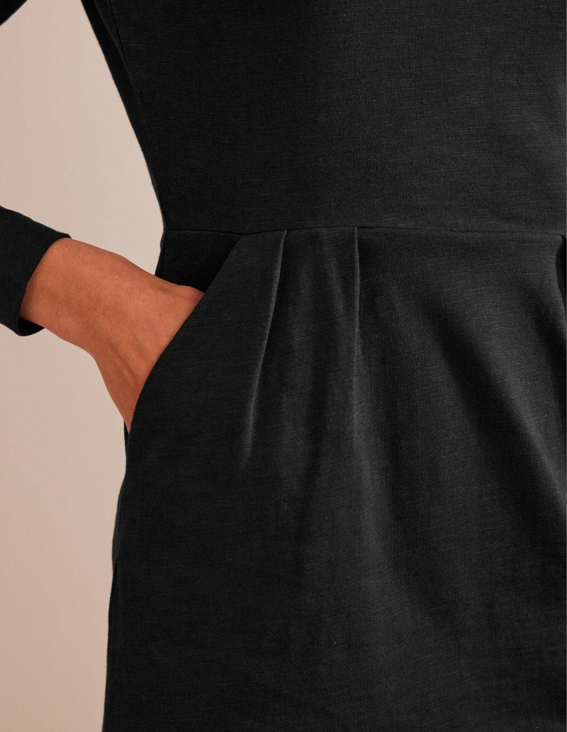 Boden Penelope Jersey Kleid Damen Schwarz | DEJZS-2593