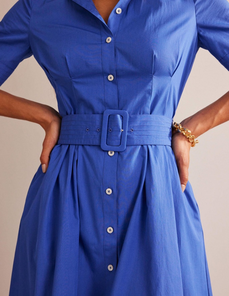 Boden Pippa Midi Shirts Kleid Damen Tiefesblau | AVFTE-5891