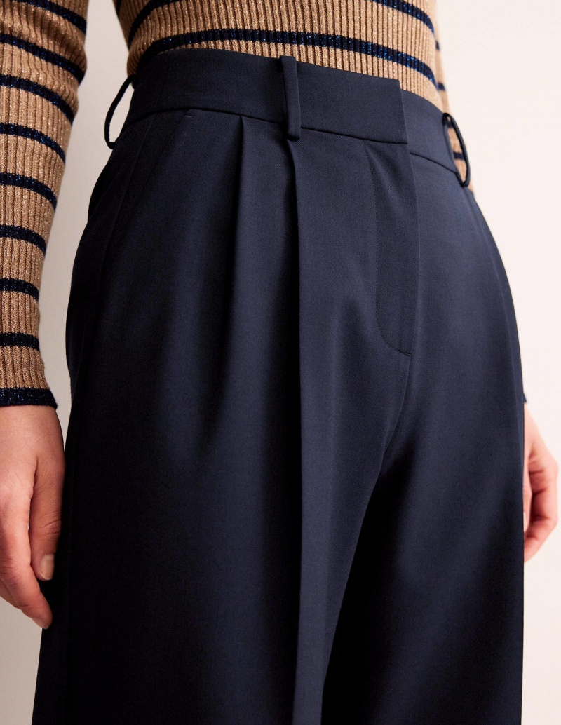 Boden Pleat-Front Tapered Hose Damen Navy | BUDCG-6092