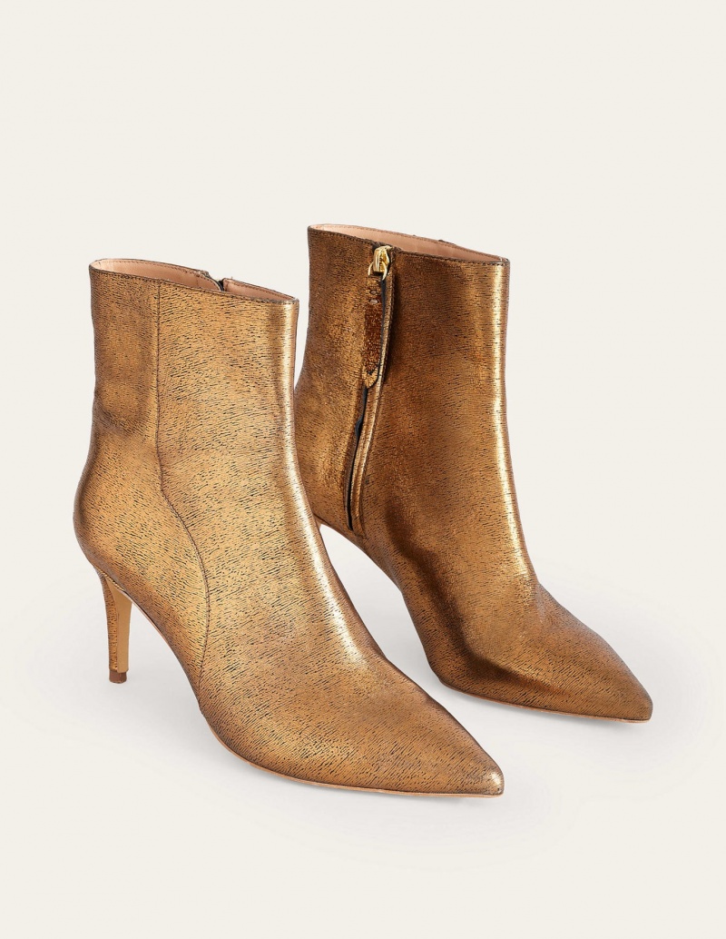 Boden Pointed-Kappe Stiefeletten Damen Gold Metal | JTOGS-5364