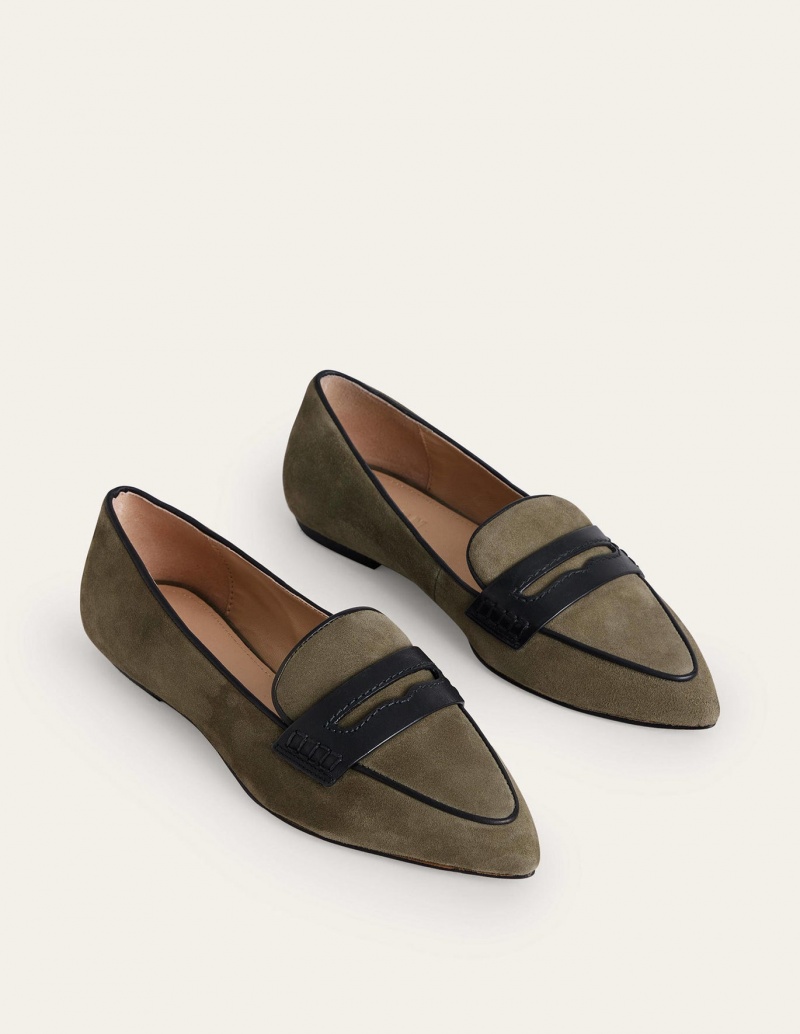 Boden Pointed Halbschuhe Damen Tiefesolivgrün | OYSUB-2584
