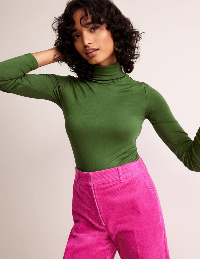 Boden Polly Jersey Oberteile Damen Grün | MBJIH-0752