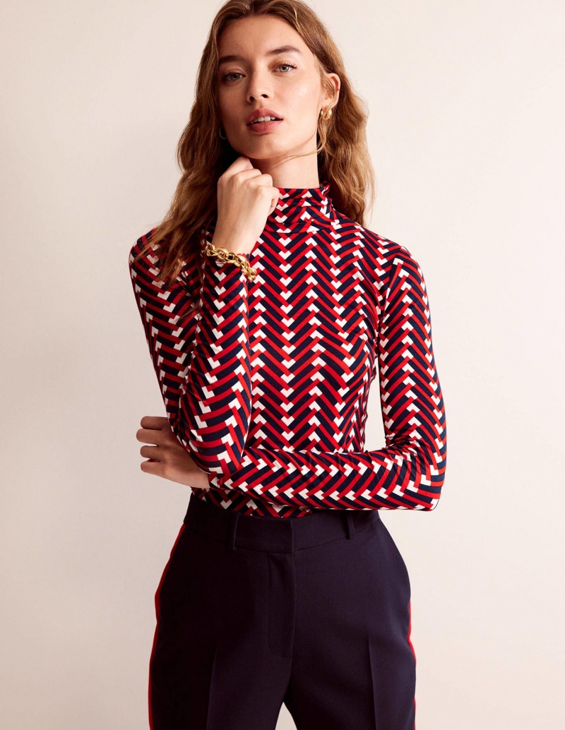 Boden Polly Jersey Oberteile Damen Rot | KLYFQ-3158