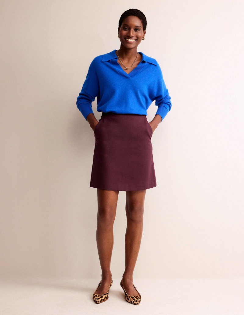 Boden Ponte A-line Mini GolfSkirts Damen Bordeaux | KYFPH-6239