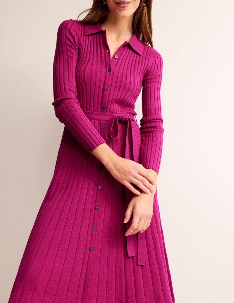 Boden Rachel Gestrickt Shirts Kleid Damen Lila | FGKYZ-0372