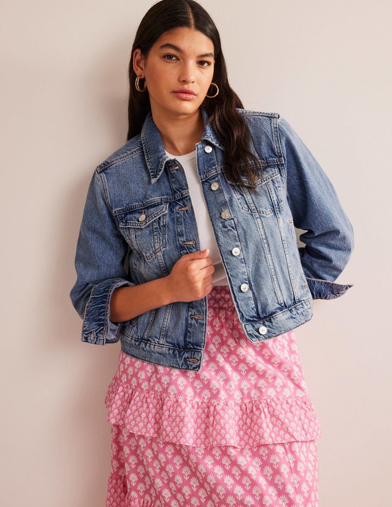 Boden Rigid Denim Jacke Damen Blau | KCFQR-8417