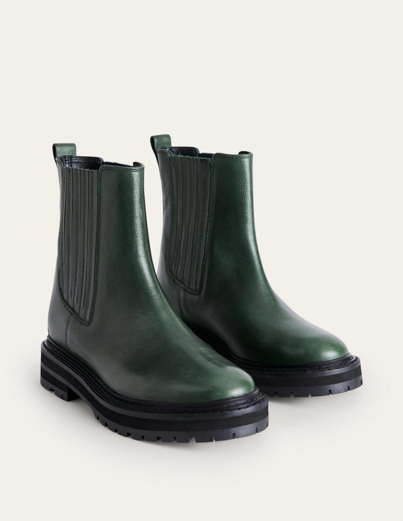 Boden Sadie Chunky Chelsea Stiefel Damen Grün | OXNBH-0476
