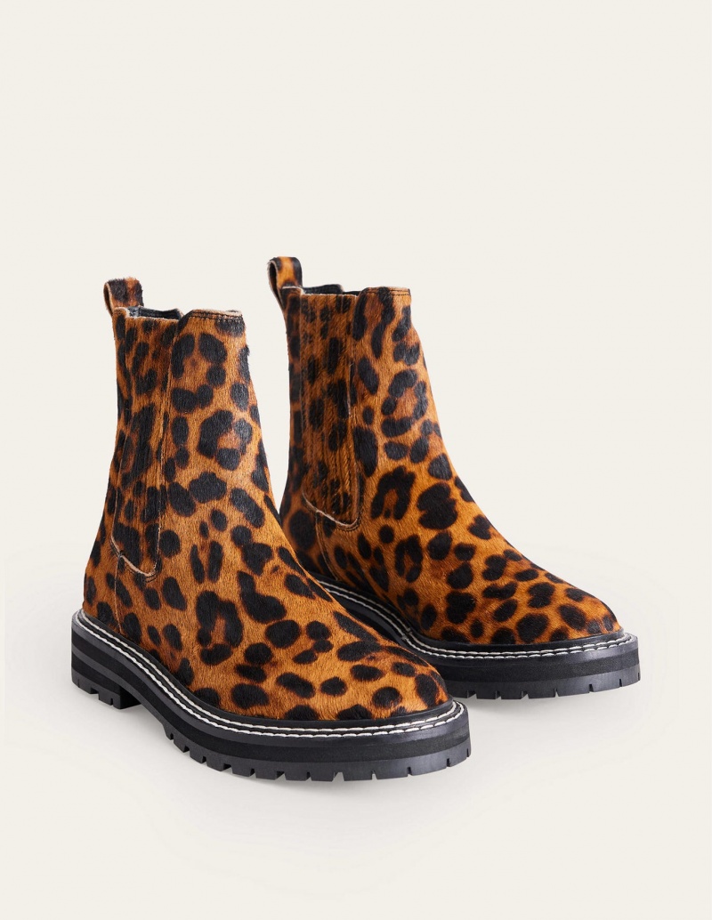 Boden Sadie Chunky Chelsea Stiefel Damen Leopard | NWAYX-4865