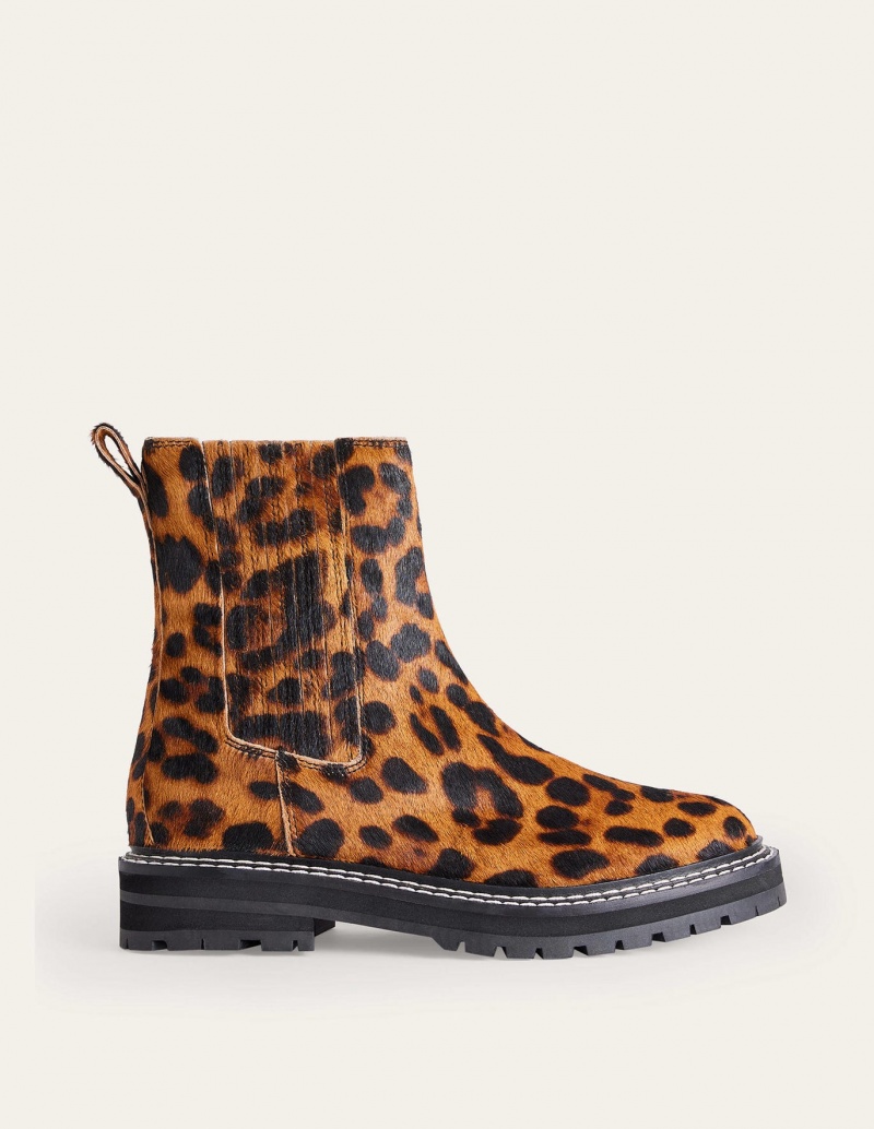 Boden Sadie Chunky Chelsea Stiefel Damen Leopard | NWAYX-4865