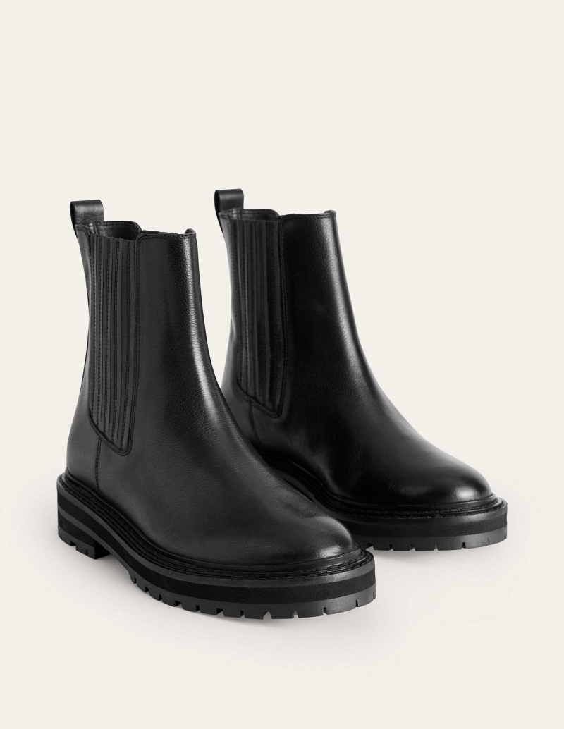 Boden Sadie Chunky Chelsea Stiefel Damen Schwarz | KXYHI-1768
