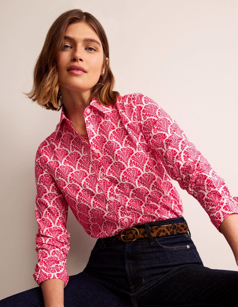 Boden Sienna Baumwoll Hemd Damen Rosa | XVOCK-8612