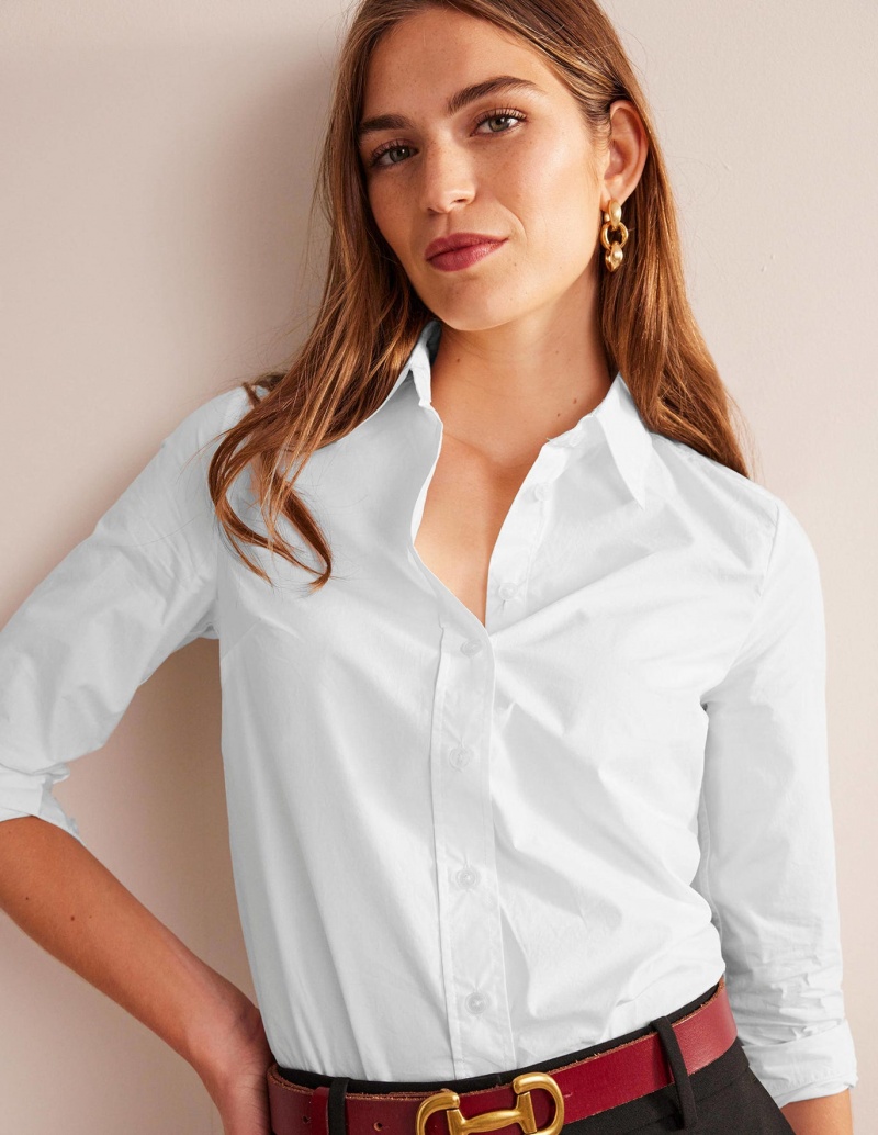 Boden Sienna Baumwoll Hemd Damen Weiß | BFVRA-6754