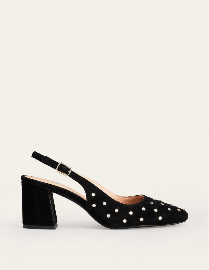 Boden Slingback Mid-Heel Hohe Schuhe Damen Schwarz | OVXDT-4803