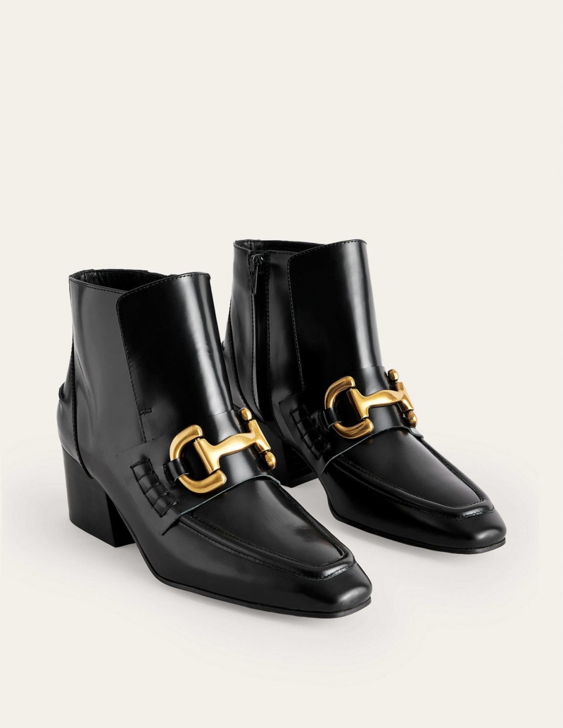 Boden Snaffle-Trim Stiefeletten Damen Schwarz | VLQDO-5970