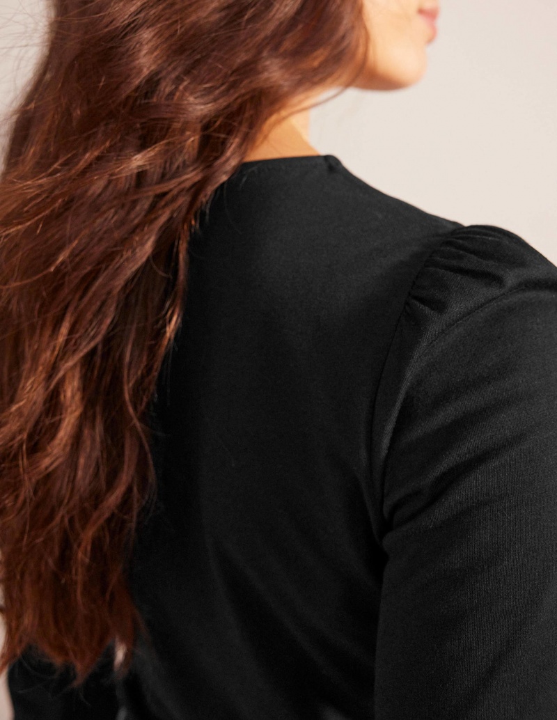 Boden Supersoft Long Sleeve Oberteile Damen Schwarz | SNBQI-8016
