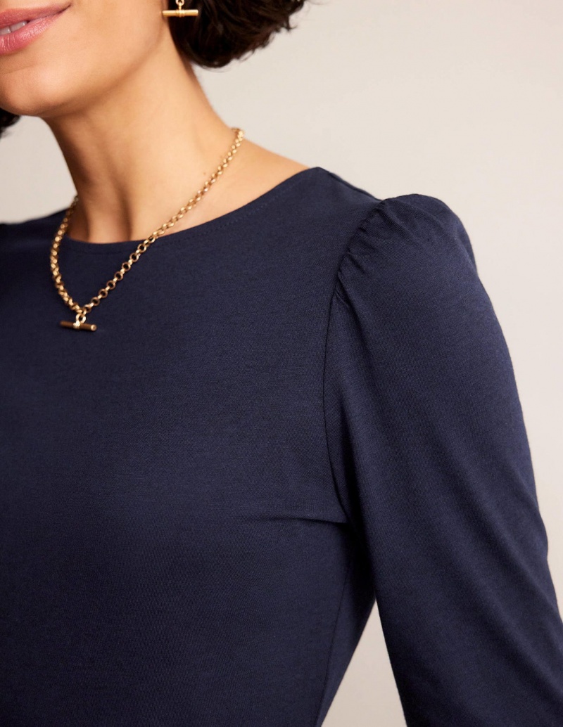 Boden Supersoft Long Sleeve Oberteile Damen Navy | EQBJK-7451
