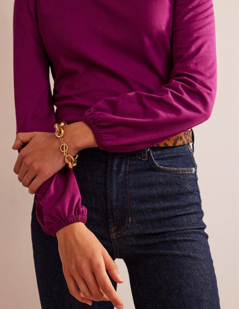 Boden Supersoft Long Sleeve Oberteile Damen Lila | CQLMR-4591