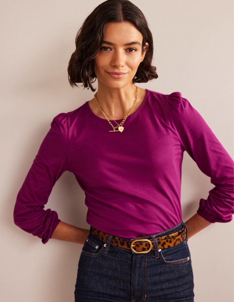 Boden Supersoft Long Sleeve Oberteile Damen Lila | CQLMR-4591