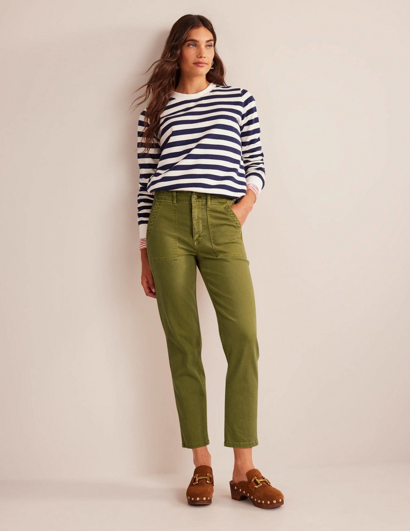 Boden Tapered Lässige Hose Damen Khaki | YPWAV-1709