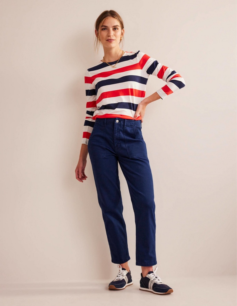 Boden Tapered Lässige Hose Damen Navy | BHPMT-3978