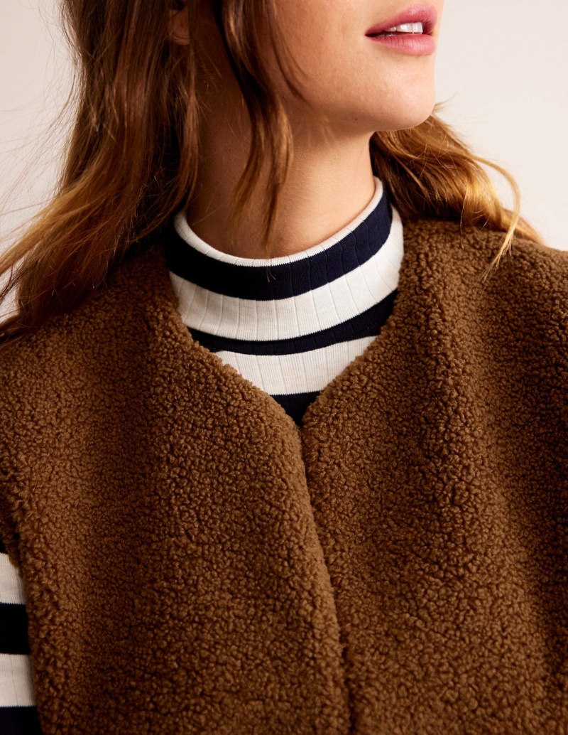 Boden Teddy Jacke Damen Braun | STMJQ-3584