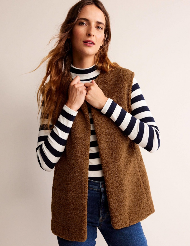 Boden Teddy Jacke Damen Braun | STMJQ-3584