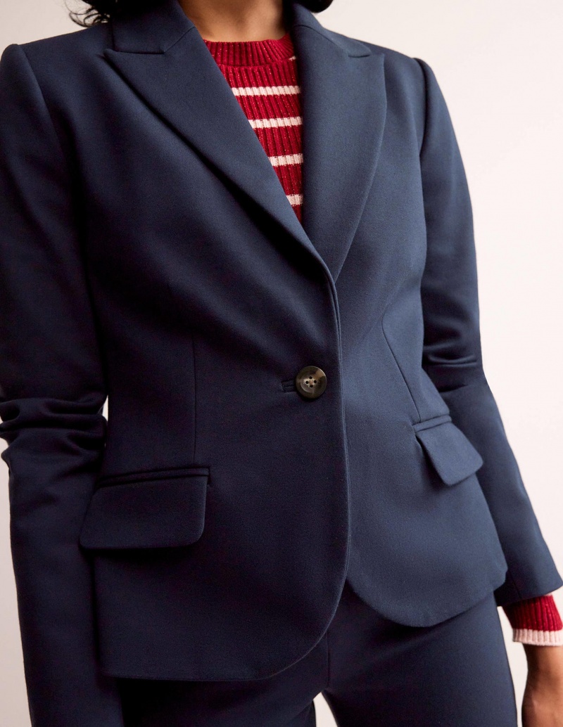 Boden The Canonbury Jersey Blazer Damen Navy | VKCTM-5072