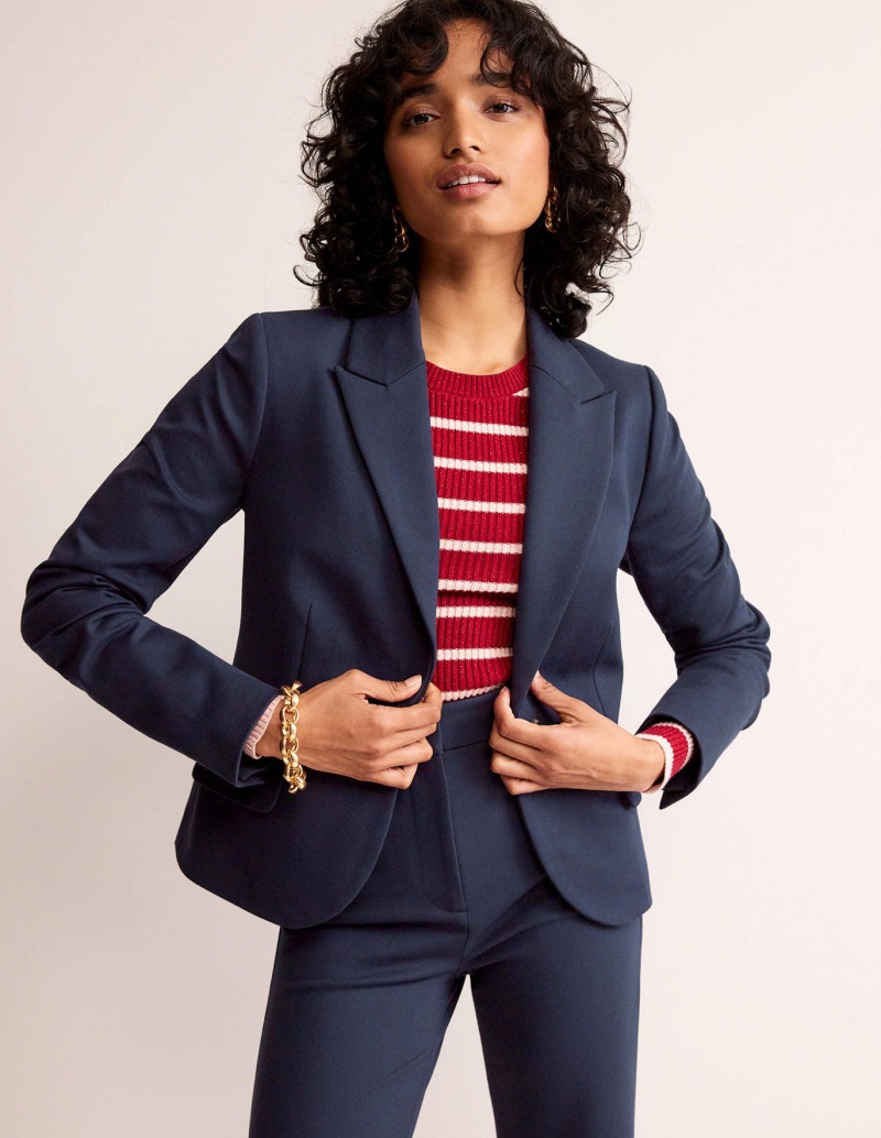 Boden The Canonbury Jersey Blazer Damen Navy | VKCTM-5072