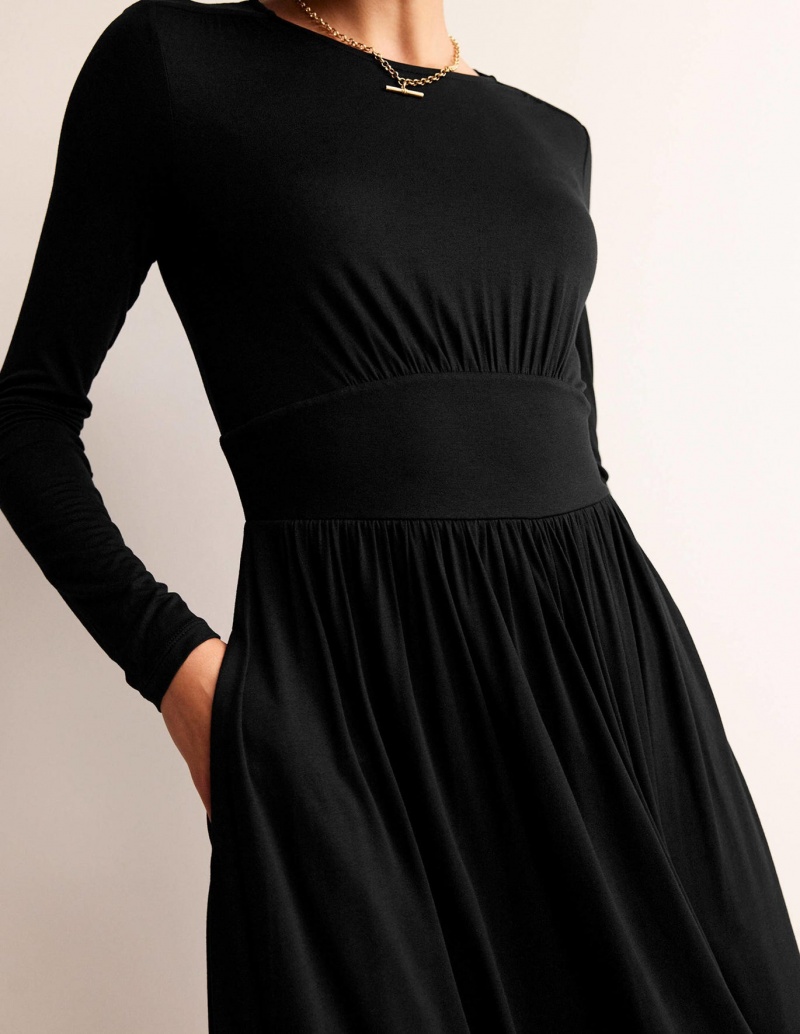 Boden Thea Kurzes Jersey Kleid Damen Schwarz | JBSXQ-8953