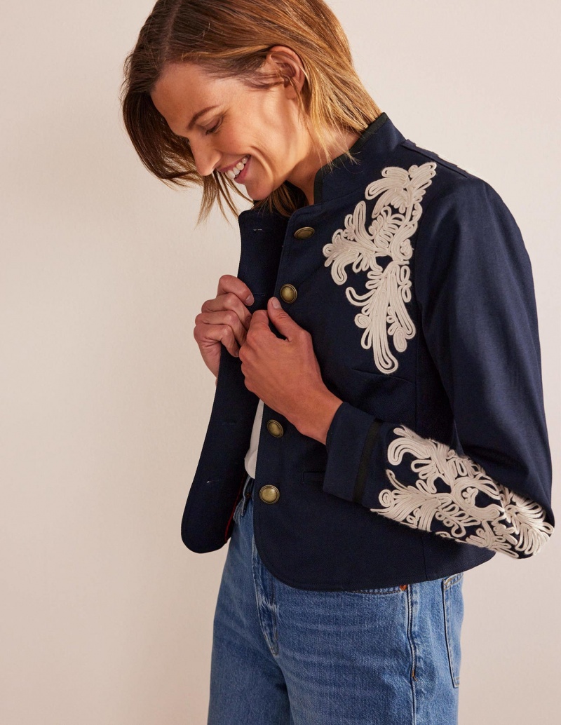 Boden Warwick Embroidered Jacke Damen Navy | FNDMK-7051