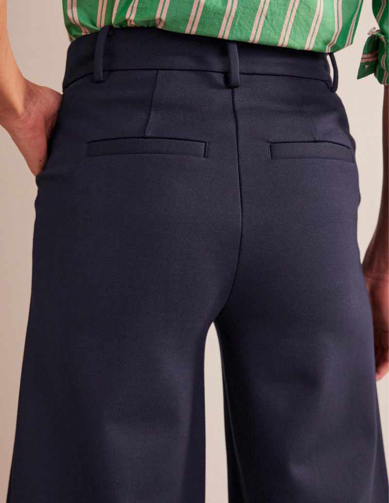 Boden Weite-Leg Ponte Culottes Hose Damen Navy | XDYZT-1706
