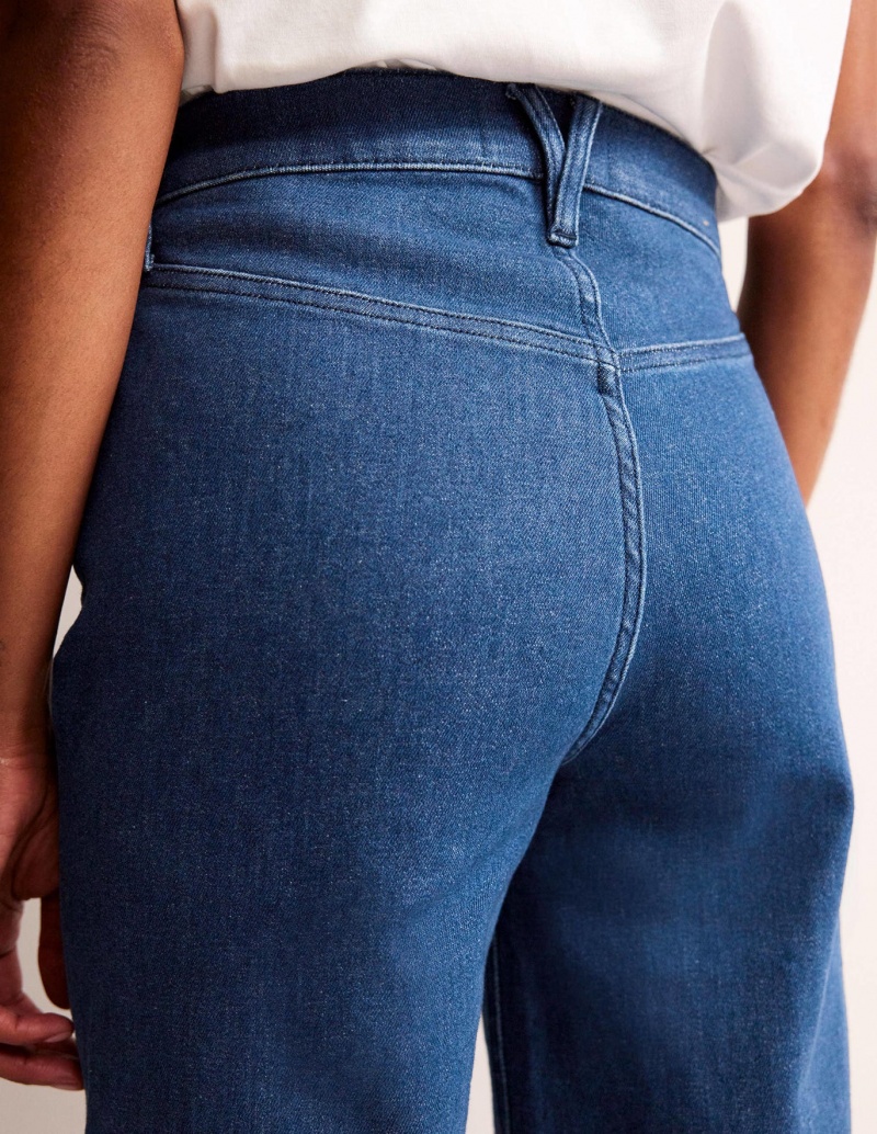 Boden Weite Leg Seam Jeans Damen Blau | TUPJL-9148