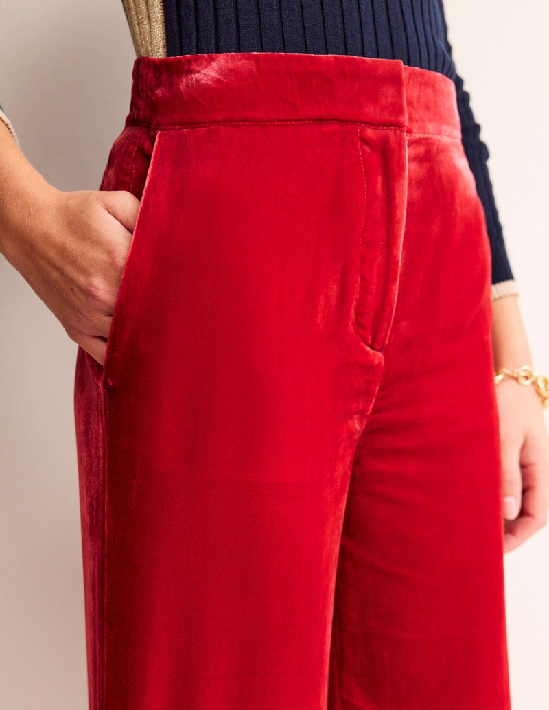 Boden Westbourne Velvet Hose Damen Rot | ORJYB-8394