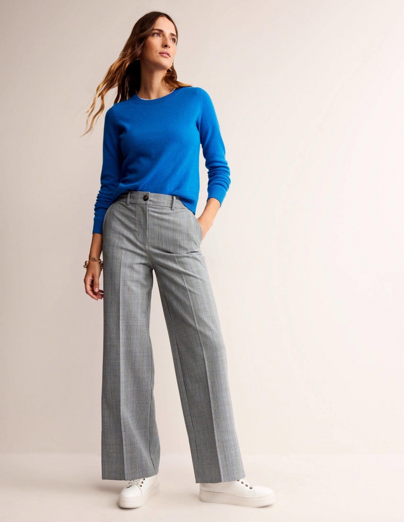 Boden Westbourne Wolle-Twill Hose Damen Weiß Grau Blau | ALZRU-7591