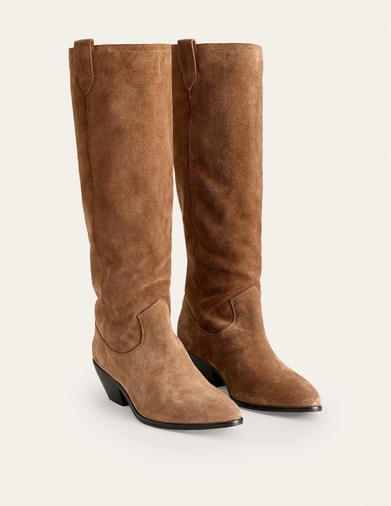 Boden Western Wildleder Knee Hohe Stiefel Damen Braun | BCQTX-7048