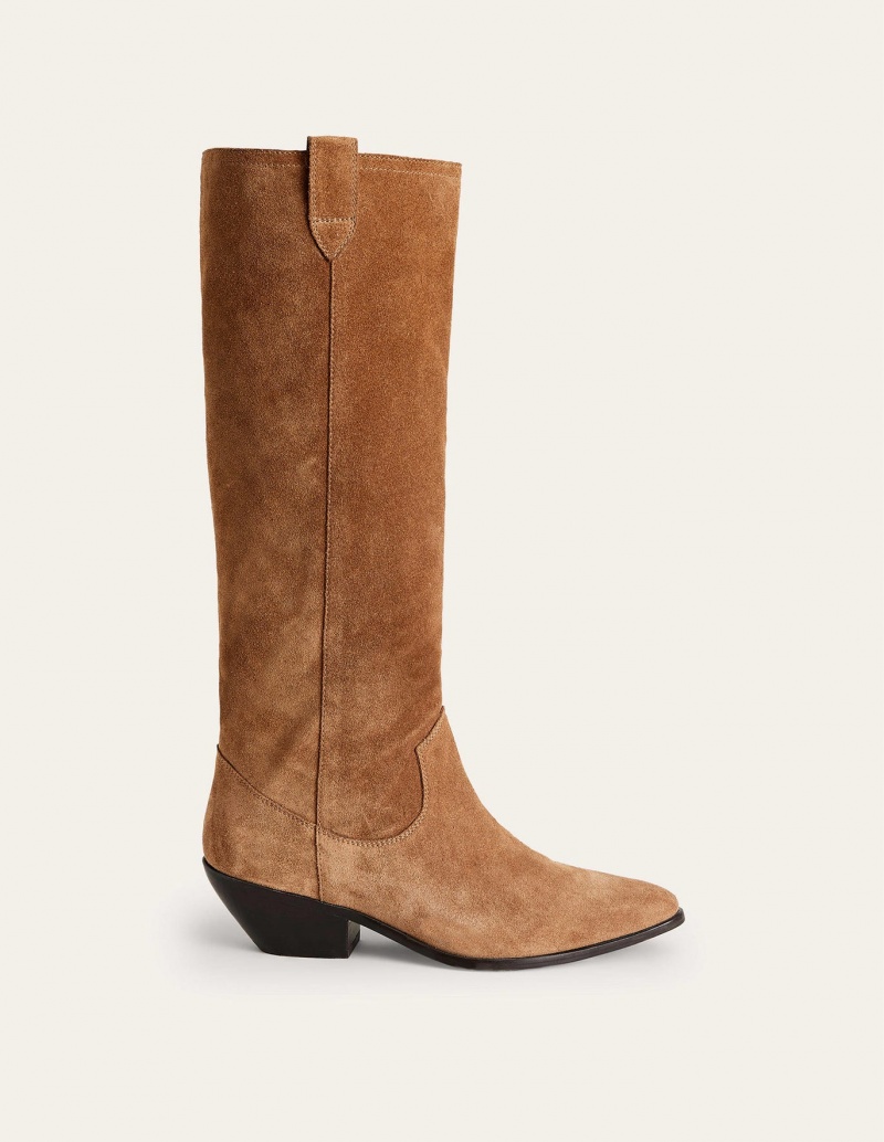 Boden Western Wildleder Knee Hohe Stiefel Damen Braun | BCQTX-7048